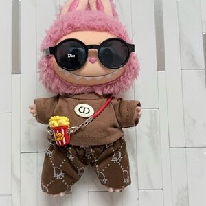 Labubu clothes for Pop marts Labubu Doll Brown 4 pc Outfit. New